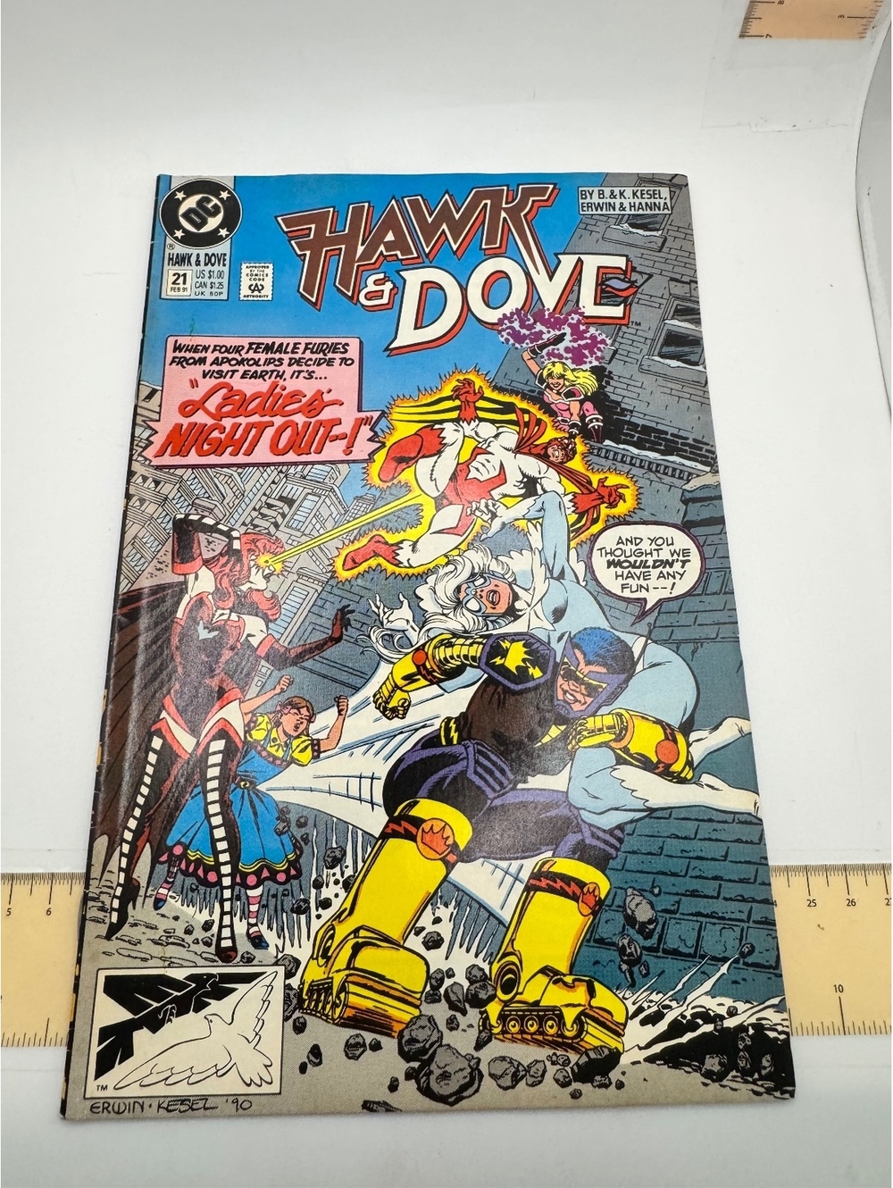 Hawk & Dove Comic Issue #21 February 1991 Vintage Collectible